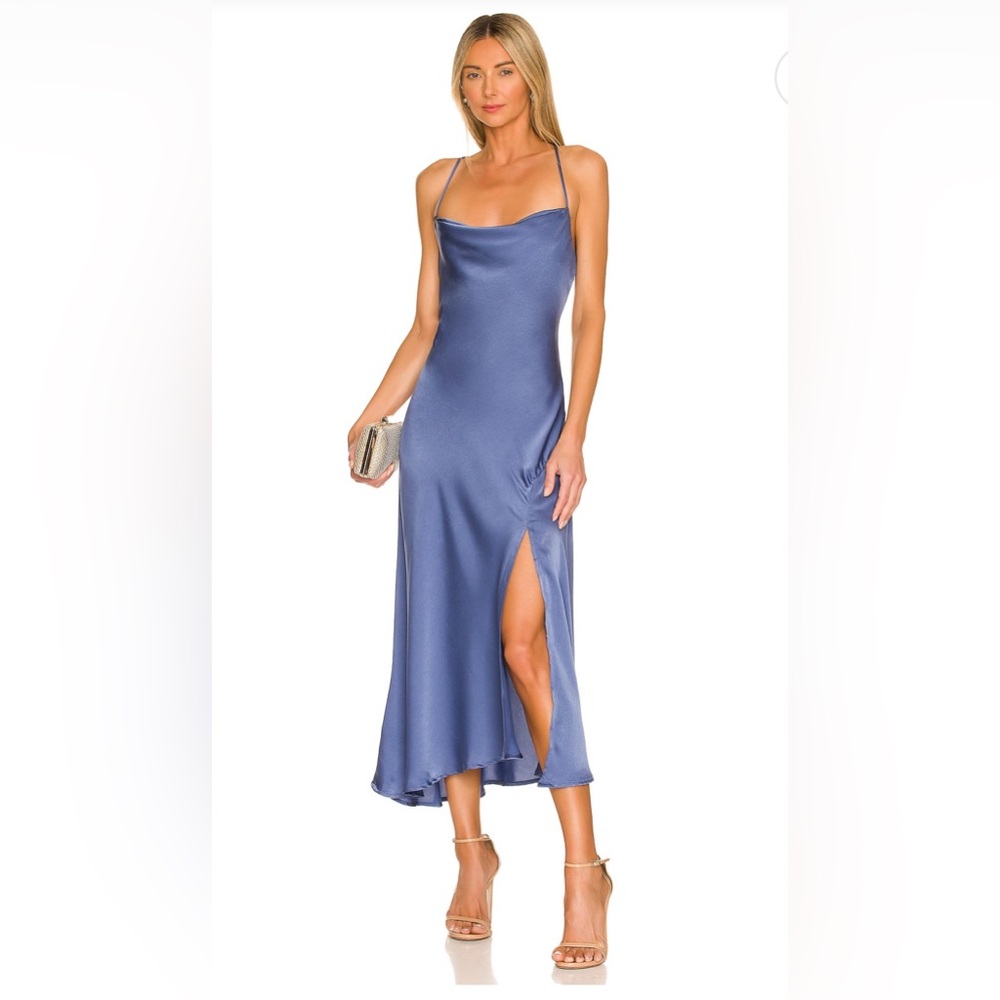 Astr Blue Cowl Neck Slip Dress